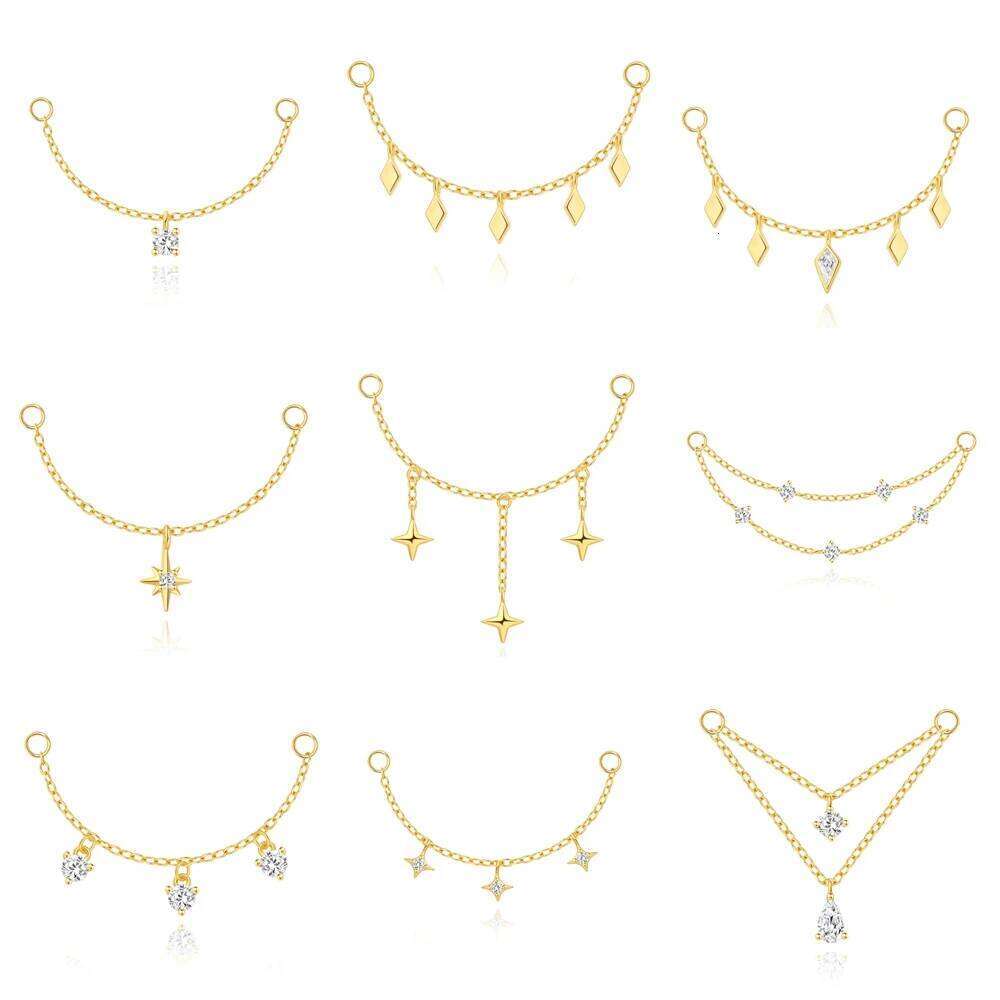 AIDE 925 Sterling Silver Long Tassel Chain Piercing Earrings Women Charms Fit For Studs Hoops DIY Fine Jewelry