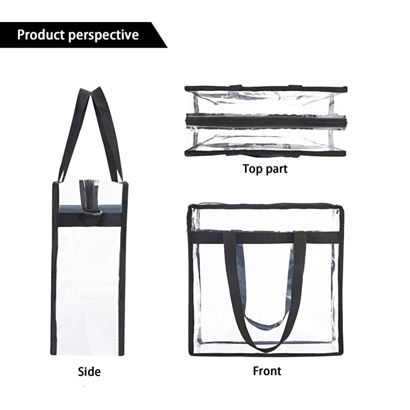 Cross-Border Hot Item Transparent PVC Handbag Single Shoulder Crossbody Dual-Use Tote Foldable Shopping Beach Travel Bag