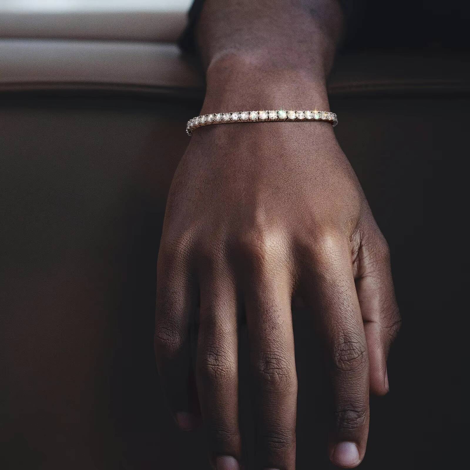 Moissanite Tennis Bracelet 925 Sterling Silver 3mm 65 in Lab-Grown Diamond Wedding Bridal Birthday Gift Women Men Fine Jewelry