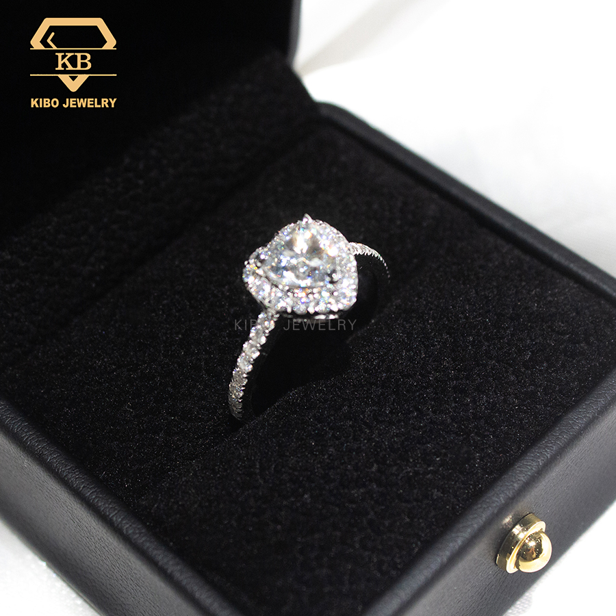 Luxury 100% Real 925 Sterling Silver Pass Diamond Tester Heart Cut Moissanite Wedding Ring Engagement ring