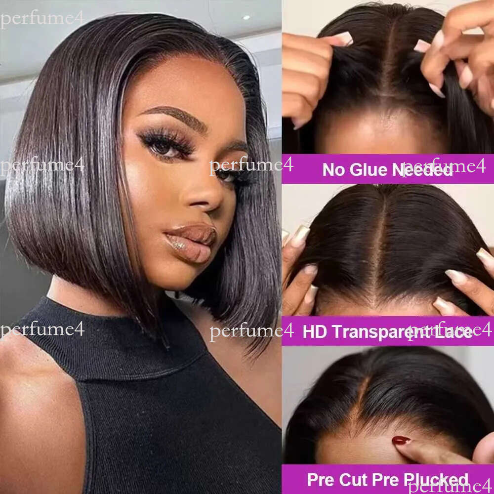 100 Human Hair Glueless Short Bob Wigs 13x6 Hd Lace Front Wig Frontal Vietnamese Multi Parting Braided Wear And Go Pre Plucked W251023