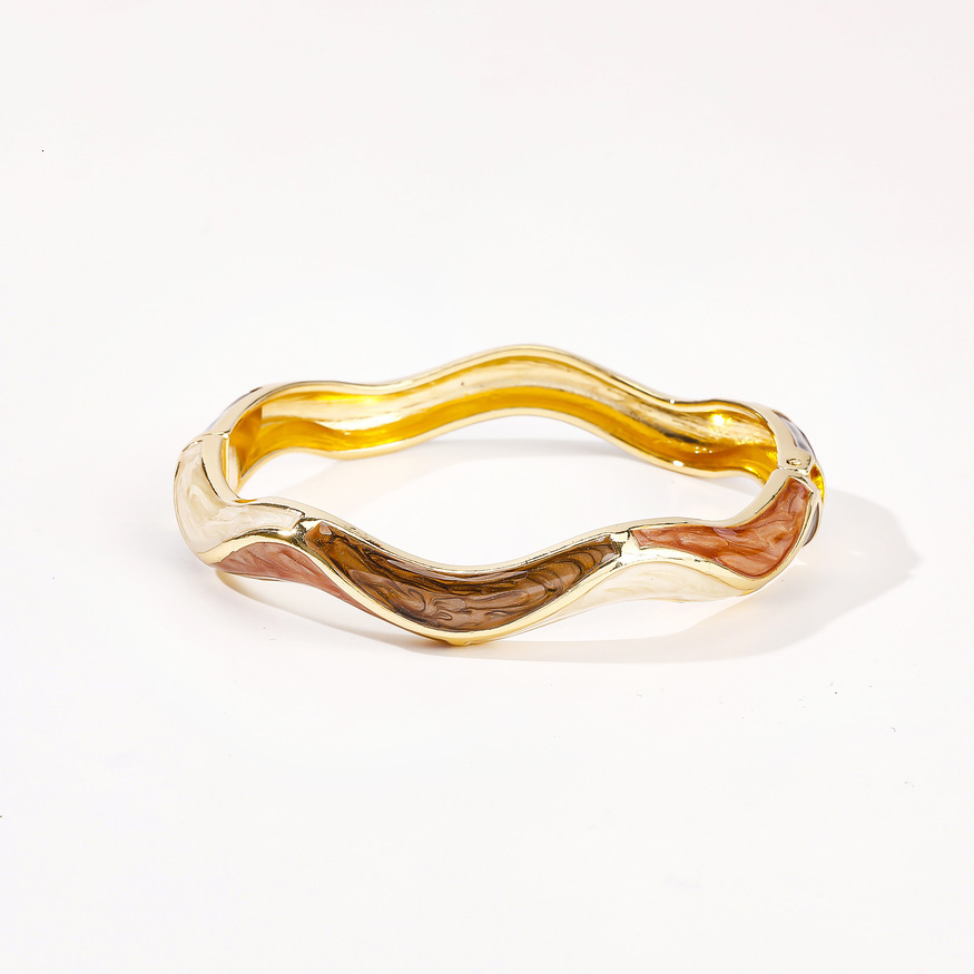 Oval Brushed Open Adjustable Fashion Minimalist Style Elegant Bracelet Light Luxury Retro Personality Jewelry Flowing Sand