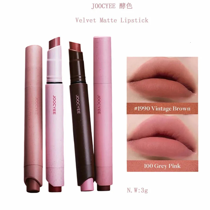 JOOCYEE Lipstick Velvet Matte Smooth Light Non-Stick Cup Non- Low-Saturation Longlasting High-Coverage Lip Makeup 3g 251230