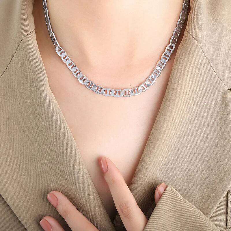 Andara 925 Sterling Silver 18/20/22/24 Inch 6mm Side Chain Necklace For Women Man Fashion Wedding Charm Jewelry