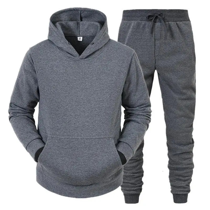 Mens Hooded Sweatshirts and Men Pants Casual Tracksuit Sportswear Autumn Winter Suit Clothing Leisure Sets Male 251230