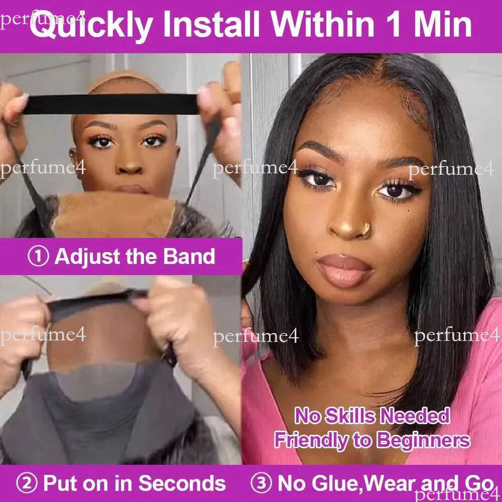 100 Human Hair Glueless Short Bob Wigs 13x6 Hd Lace Front Wig Frontal Vietnamese Multi Parting Braided Wear And Go Pre Plucked W251023