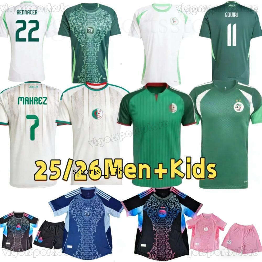 24 25 26 Algerie soccer jerseys 2025 2026 Fans Player version AIT NOURI AOUAR BENSEBAINI Algeria men kids kits maillot de football shirts training uniforms top A03658
