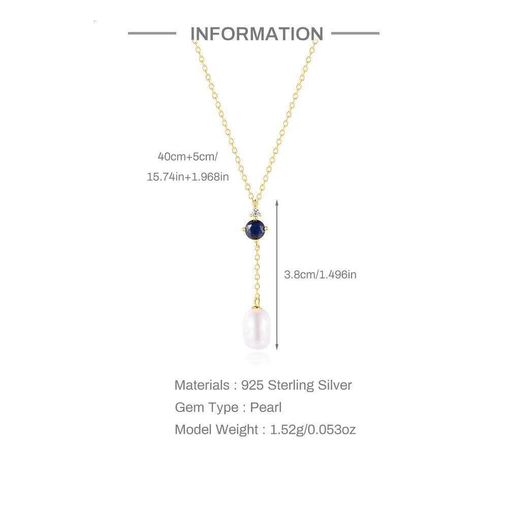 Aide 925 Sterling Silver Necklace with Irregular Real Natural Baroque Pearl for Women Y Shape Chokers Necklaces Jewelry