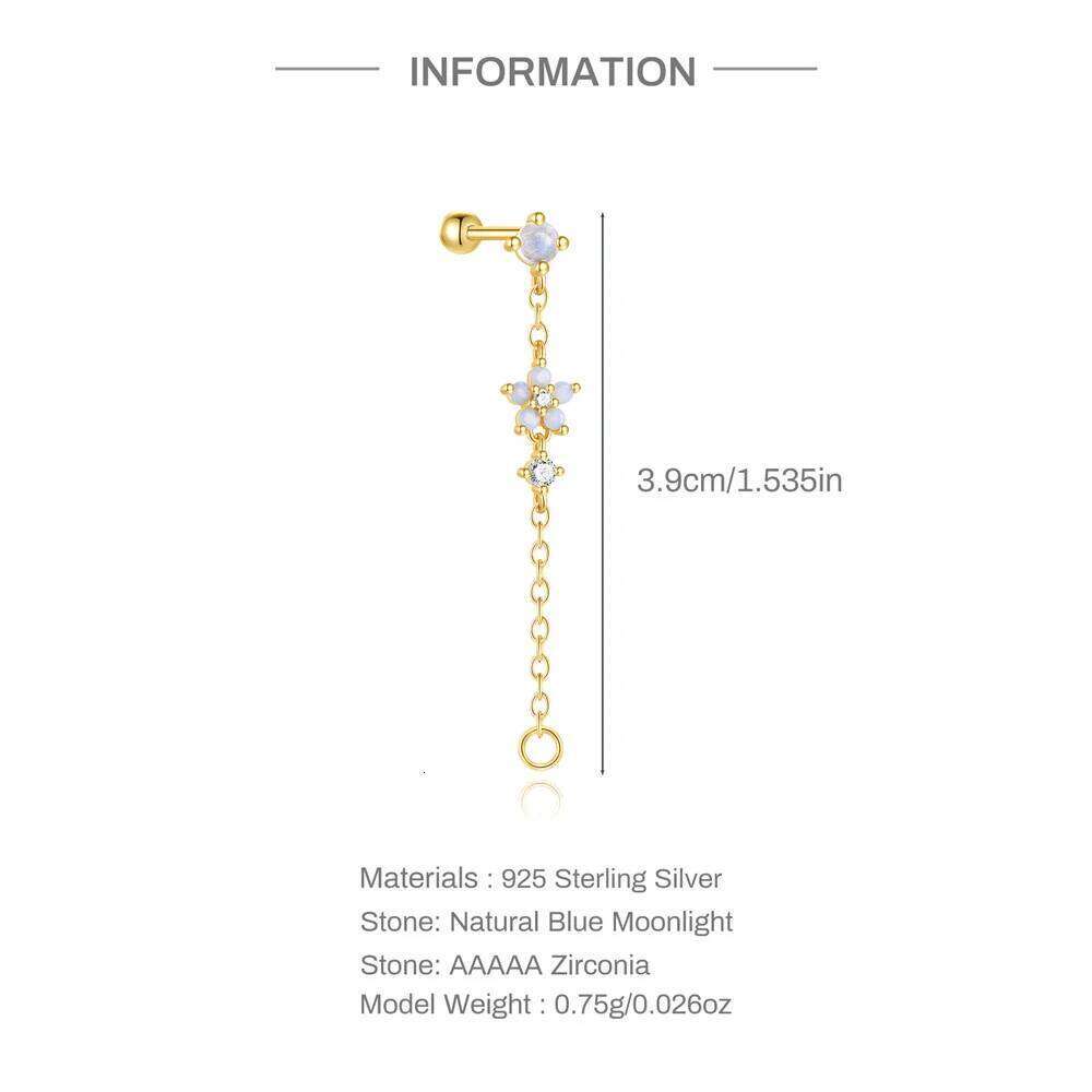 Aide 925 Sterling Silver Blue Moonlight Stone Star Moon Pendant Earrings For Y2K ECute Dream Fairy Vintage Jewelry Accessories