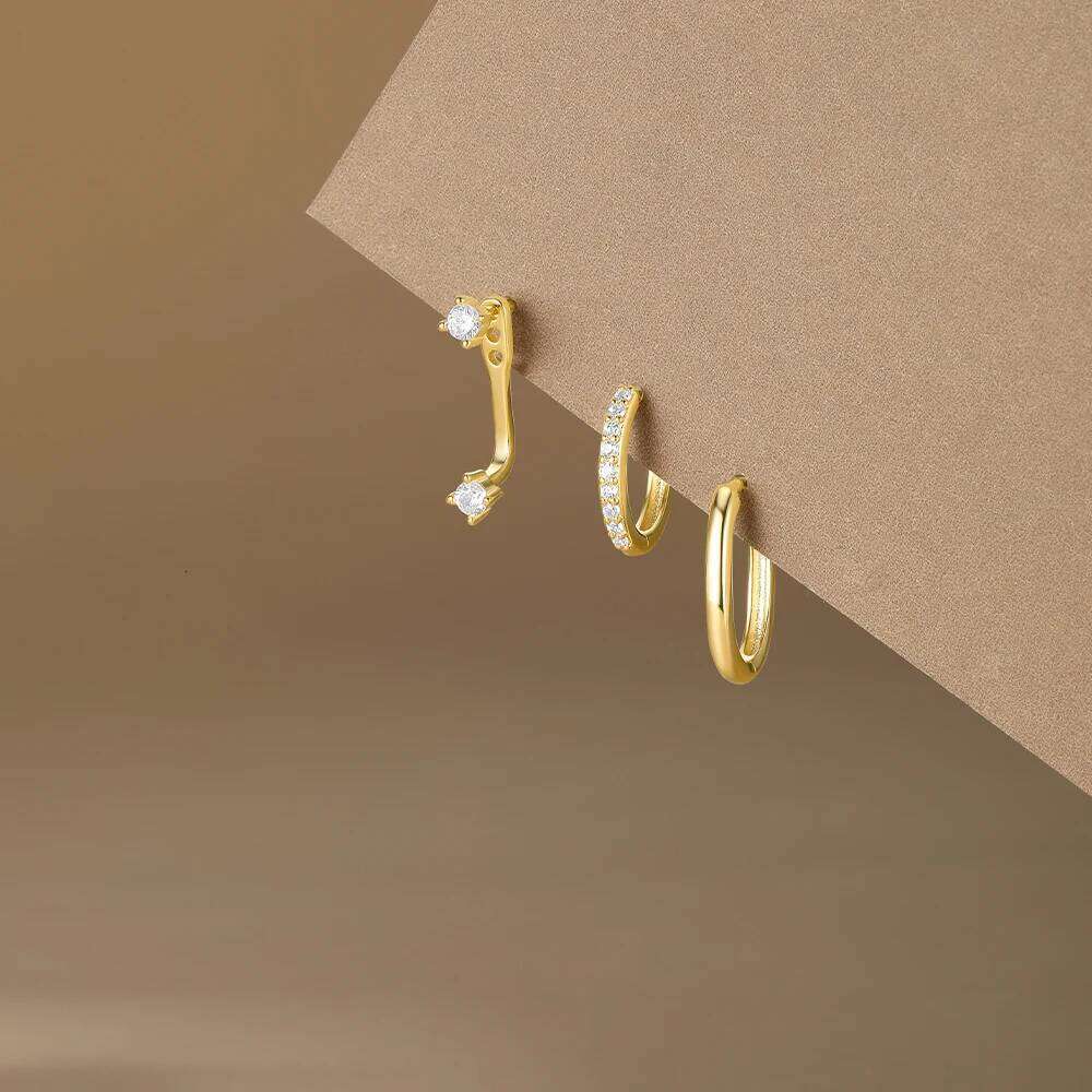 Aide 1piece 925 Sterling Silver Classic Ear Bone Earrings For Women Ins CZ Flat Head Piercing Navel piercing Earring Jewelry