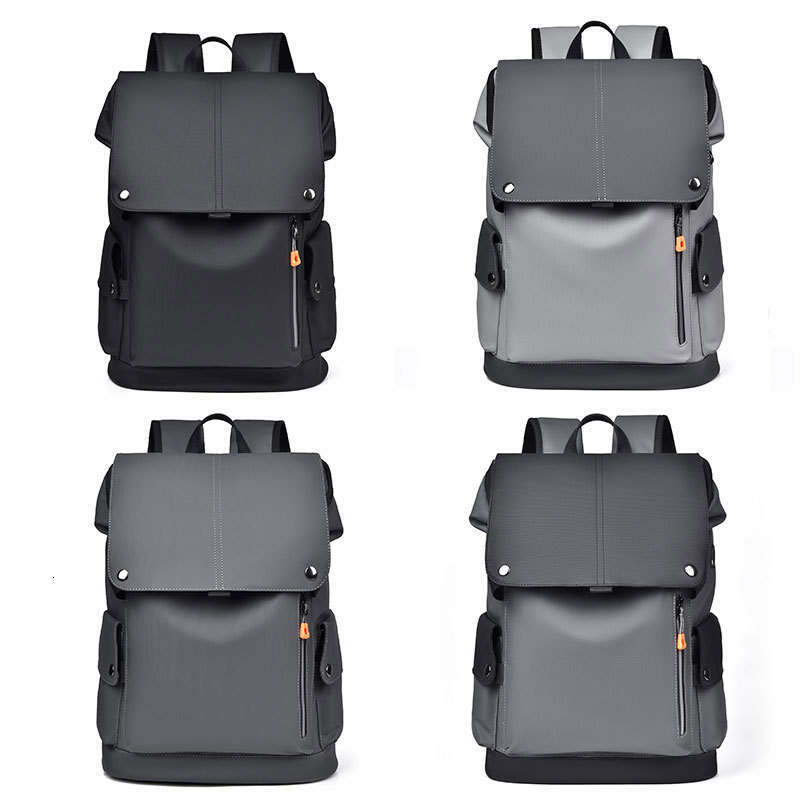 Cross-Border New Business Backpack Men's Double Shoulder Large Capacity Travel Laptop Work Functional Bag Trendy PU Leather