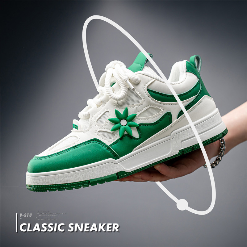 New Retro Color Block Casual Sneakers for Men Soft-Sole Board Shoes Size 39-44 Black Blue Green footwear