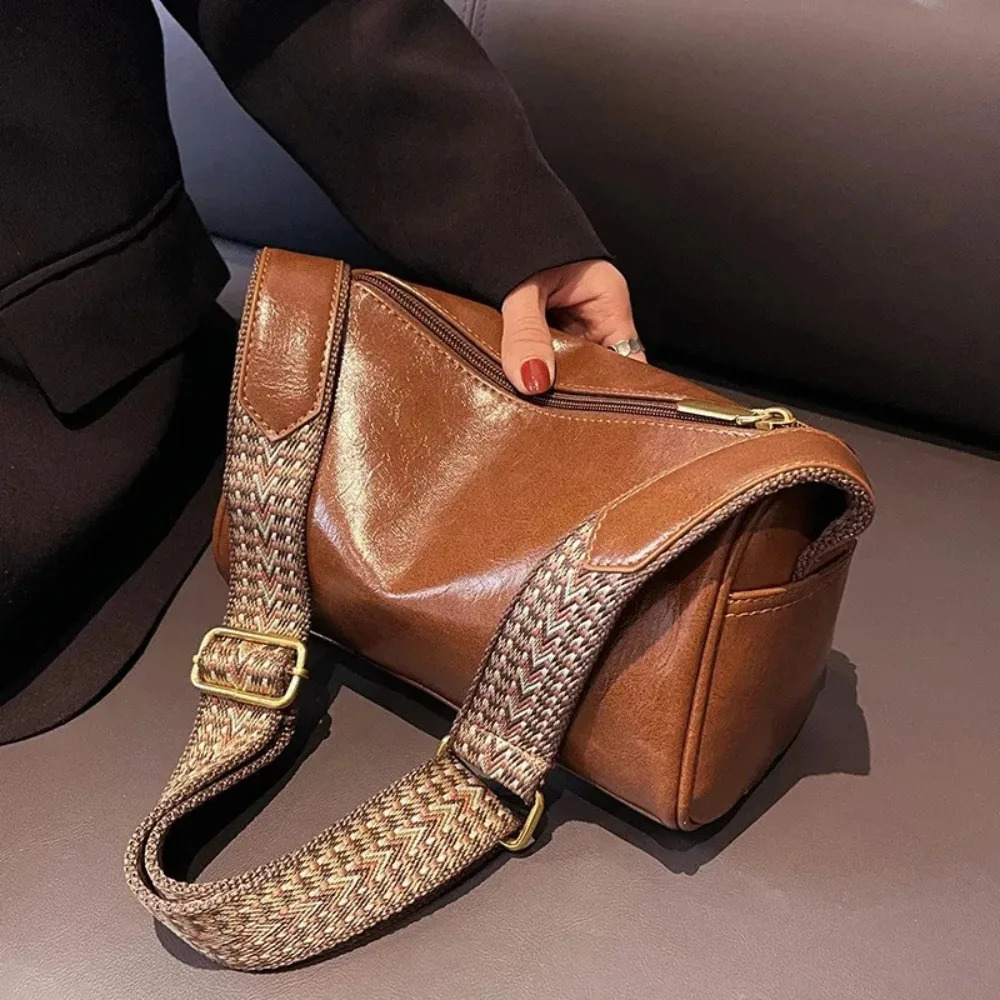 Vintage PU Leather Boston Women Small Handbag and Purse Fashion Crossbody Bag Female Casual Travel Pillow Shoulder Bag 251231