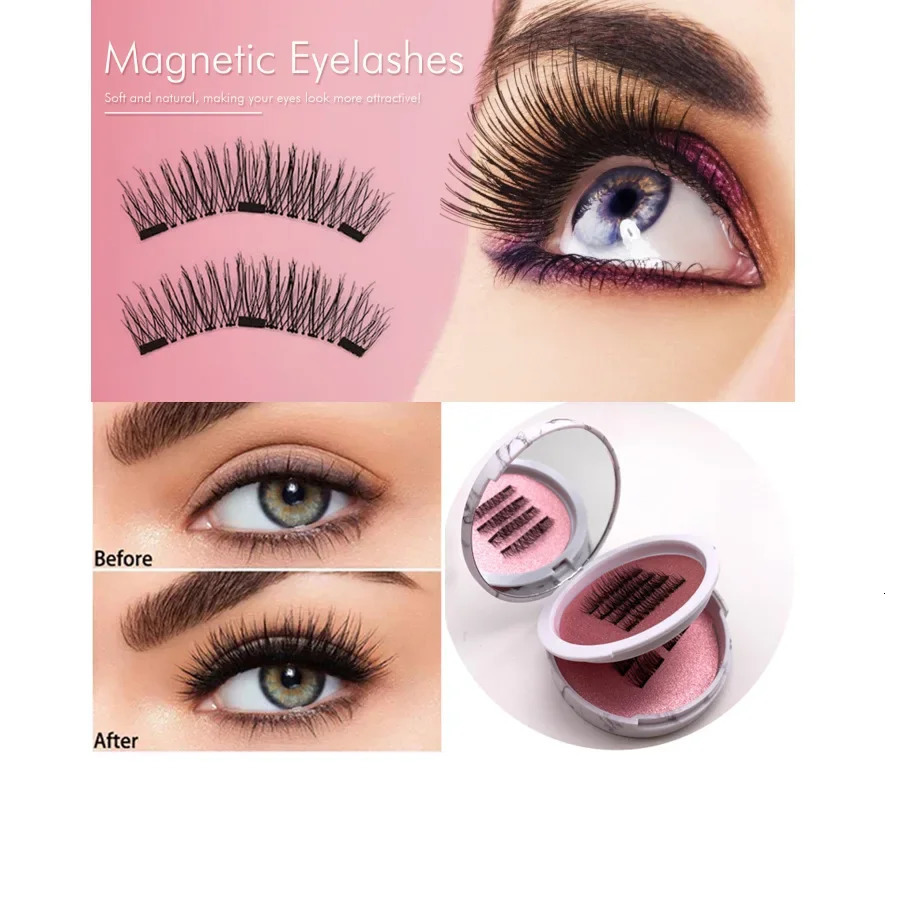 12pcs Magnetic False Eyelashes Magnetic Half Eyelashes Double Box With Mirror Applicater Reusable Beauty Eye Makeup Set 251231