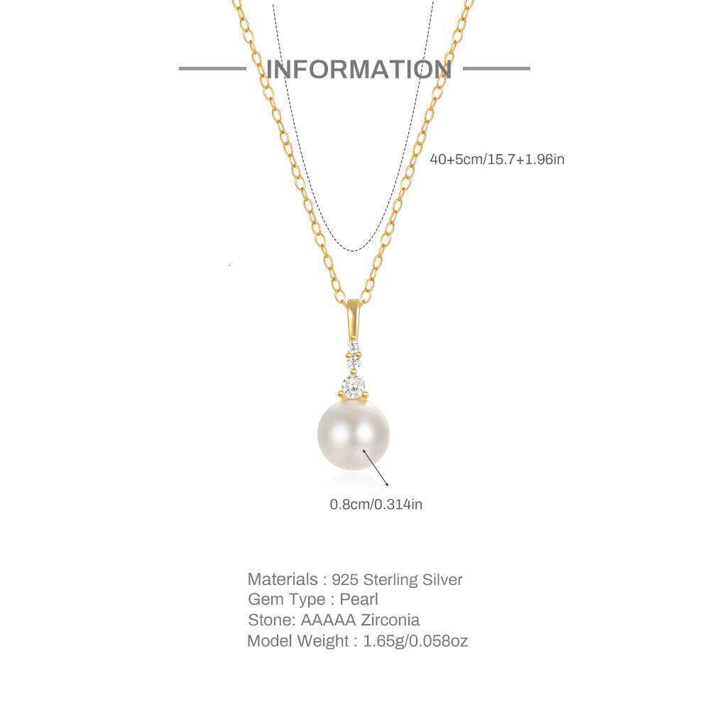 Aide Gorgeous Shiny 100% 925 Sterling Silver Geometric Cut Sparkling Pearl Zircon Pendant Necklace Wedding Choker Jewelry