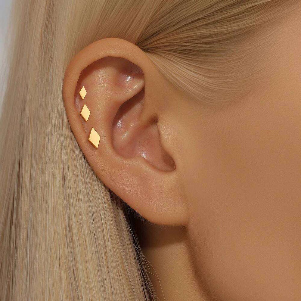 Aide Shiny Wedding Stud Earrings Set for Women 925 Silver Crystal Clear Flower Zircon Studs Accessories Earring Jewelry