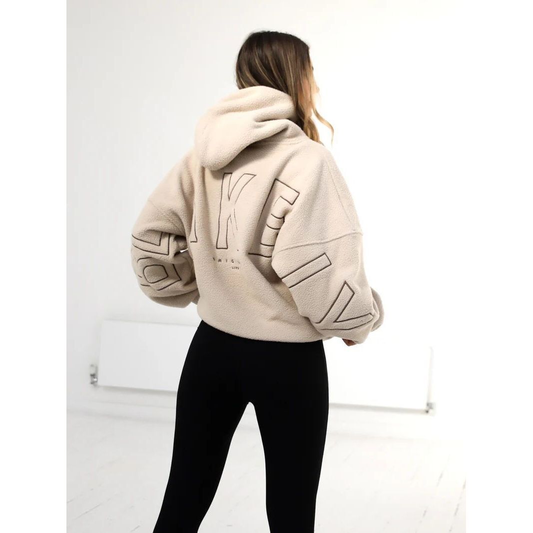 2026 Fleece Sweatshirt Jacket New Particle Fleece Embroidery Autumn Winter Fashion Brand Thickened 2642
