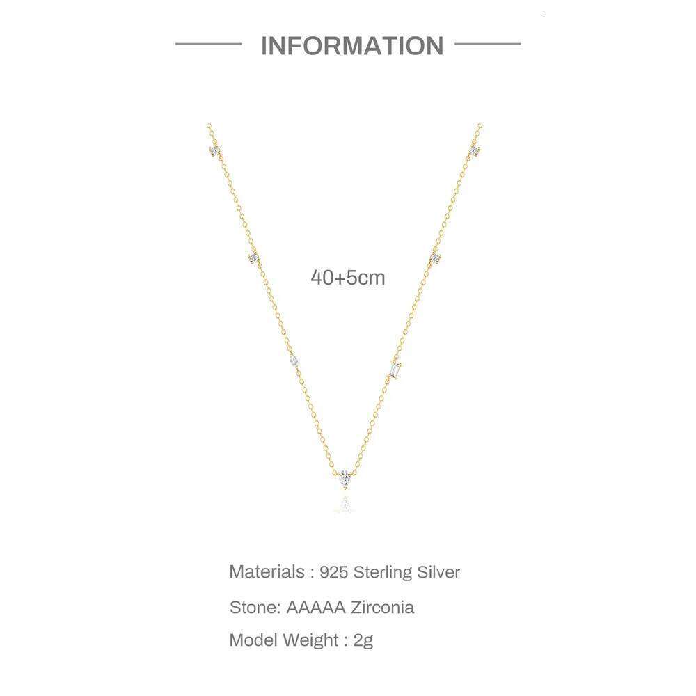 Aide Luxury Necklace For Women Fine Silver 925 Jewelry Fashion Neck Minimalist Pendants 18K Gold Color Chains Necks Woman