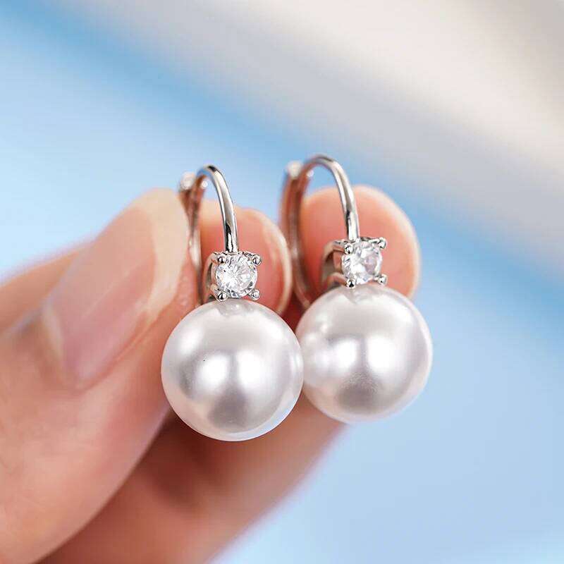 Huitan Exquisite Imitation Pearl Dangle Earrings for Women Wedding Engagement Temperament Female Accessories Statement Jewelry