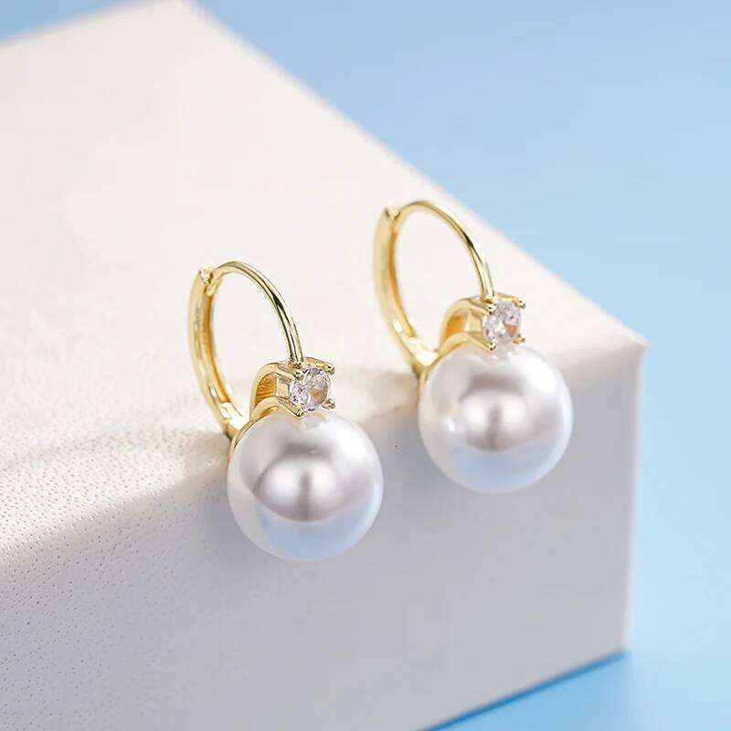 Huitan Exquisite Imitation Pearl Dangle Earrings for Women Wedding Engagement Temperament Female Accessories Statement Jewelry