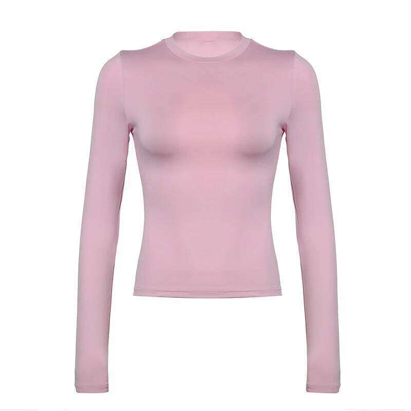 Pure and girlish vibe, slimming long sleeved T-shirt, versatile cover up shirt, lightweight top