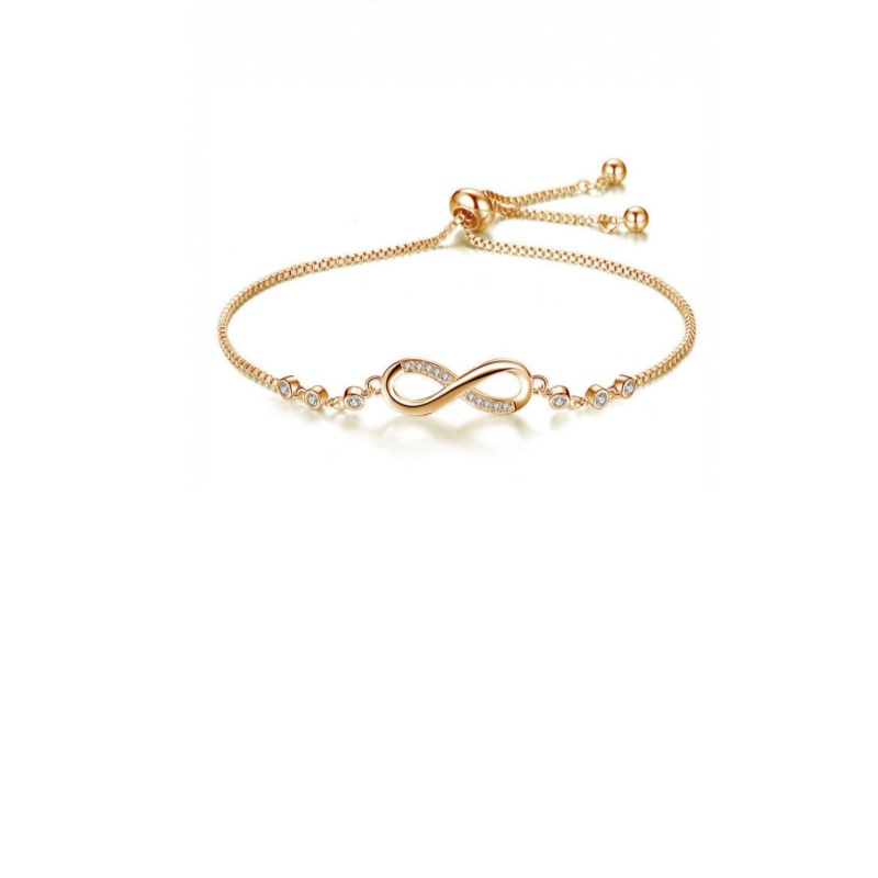 Valentine's Day Hot Sale Infinity Bracelet 3-Tone Shiny Crystal Jewelry Bestseller