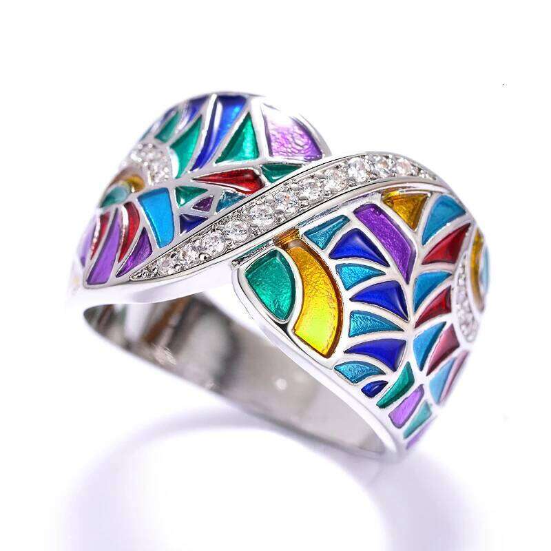 Huitan Novel Colorful Rings for Women Delicate Charming Shiny Finger Accessories Fashion Noble Creative Attractive Party Jewelry