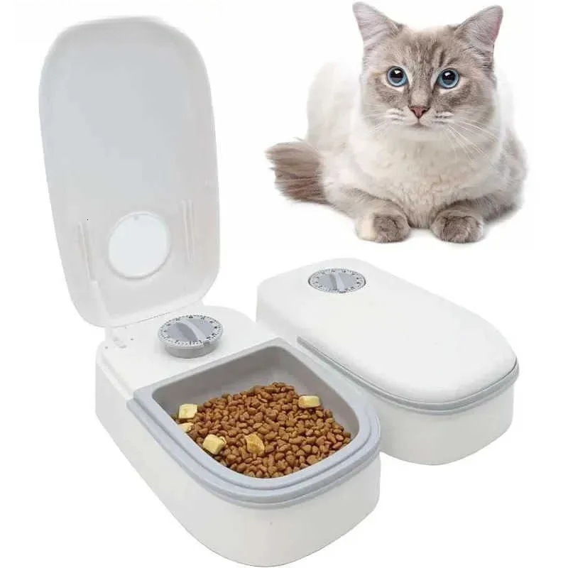 2026 New Dog Feeders Automatic 2-Meal Cat Automatic Activation Of Smart Pet Feeder Dry And Wet Food Dispenser 48 Hour Timer Tamper Resistant Design L240910 Free