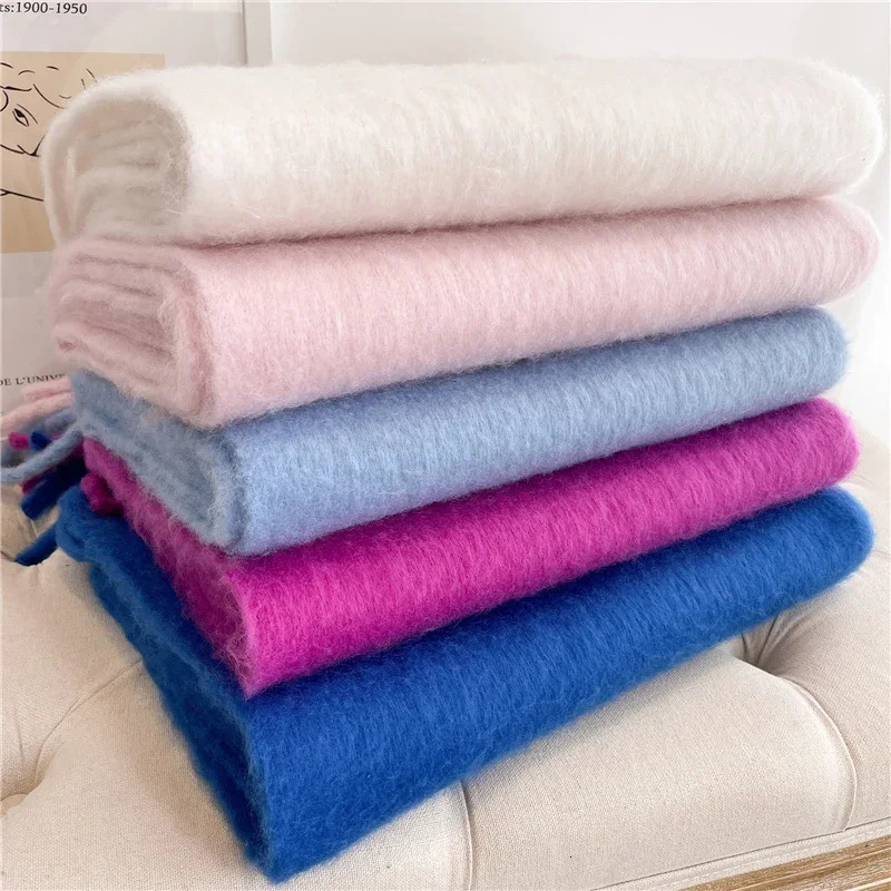 Winter Scarf for Women Cashmere Warm Solid Pashmina Blanket Wraps Female Thick Soft Bufanda Big Tassel Shawl Long Poncho Echarpe 251225