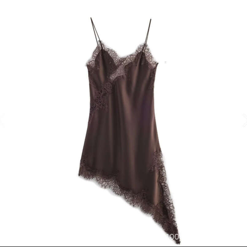 Cross-Border Foreign Trade 2025 European and American Style Women's Fashion Elegant Sexy Lace Asymmetric Dress 5919200