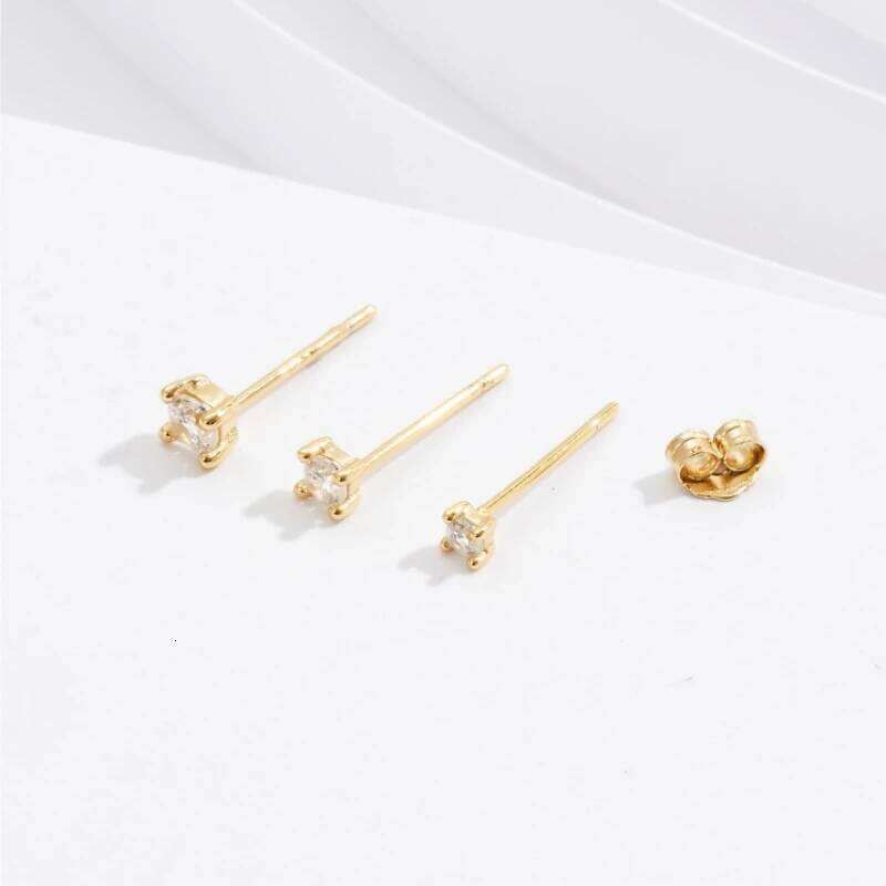 Aide 925 Sterling Silver 3pcs Set 2/3/4mm Mini Round Zircon Bar Piercing Stub Earring For Women Minimalist Jewelry Party Gift