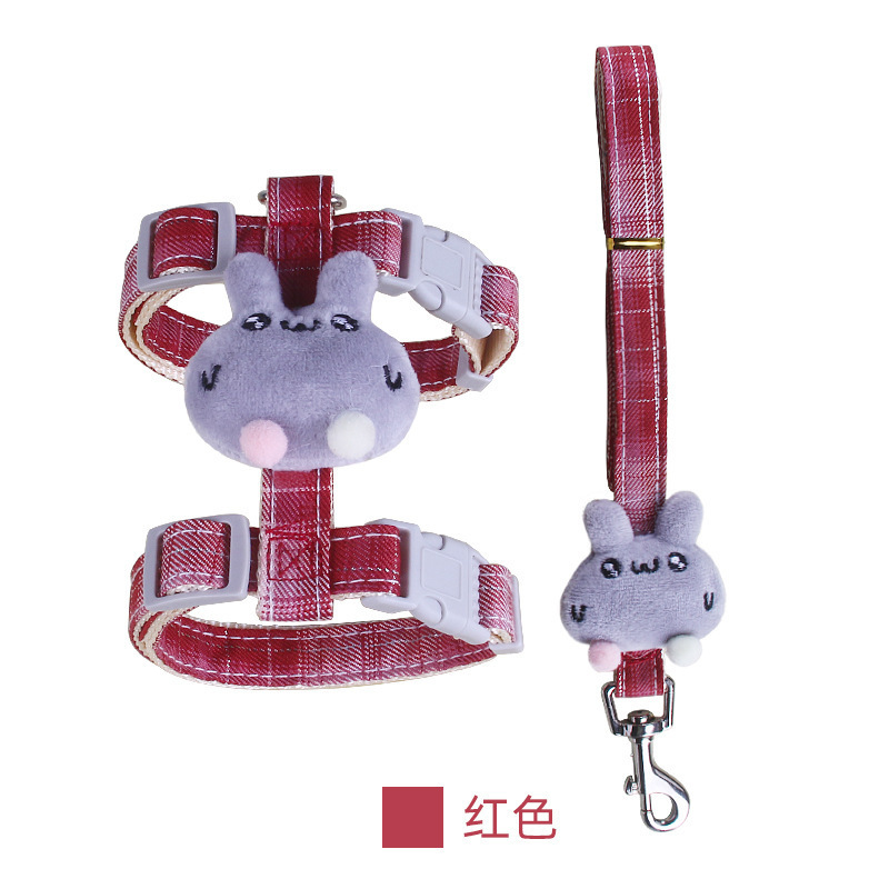 Cross border Adjustable Cat Traction Rope Pet Rabbit Series Set Small Dog Rope Dog Chest Strap
