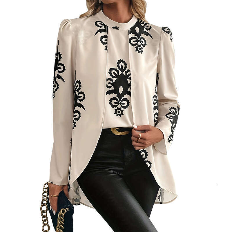 2026 European and American Cross-Border Women's Autumn Winter Long Sleeve Shirt New Elegant Top