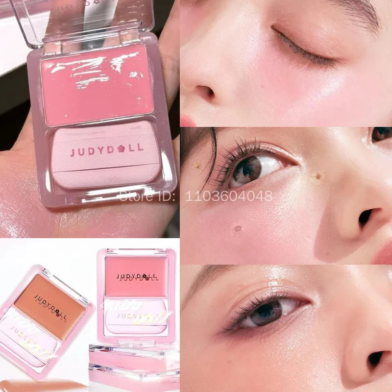 Judydoll Water Light Cream Hydrating Blush Multi Purpose Moisturizing High Light Expanding With Puff Long-lasting Face Makeup 251231