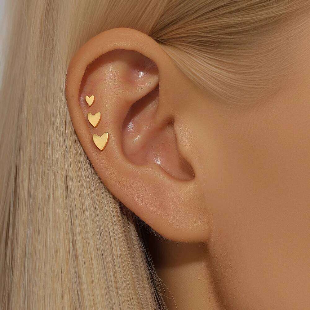 Aide 3PCS Set Multi-size Star Moon Zircon 925 Sterling Silver Stud Earring For Women 18K Gold Ins Piercing Earrings Fine Jewelry