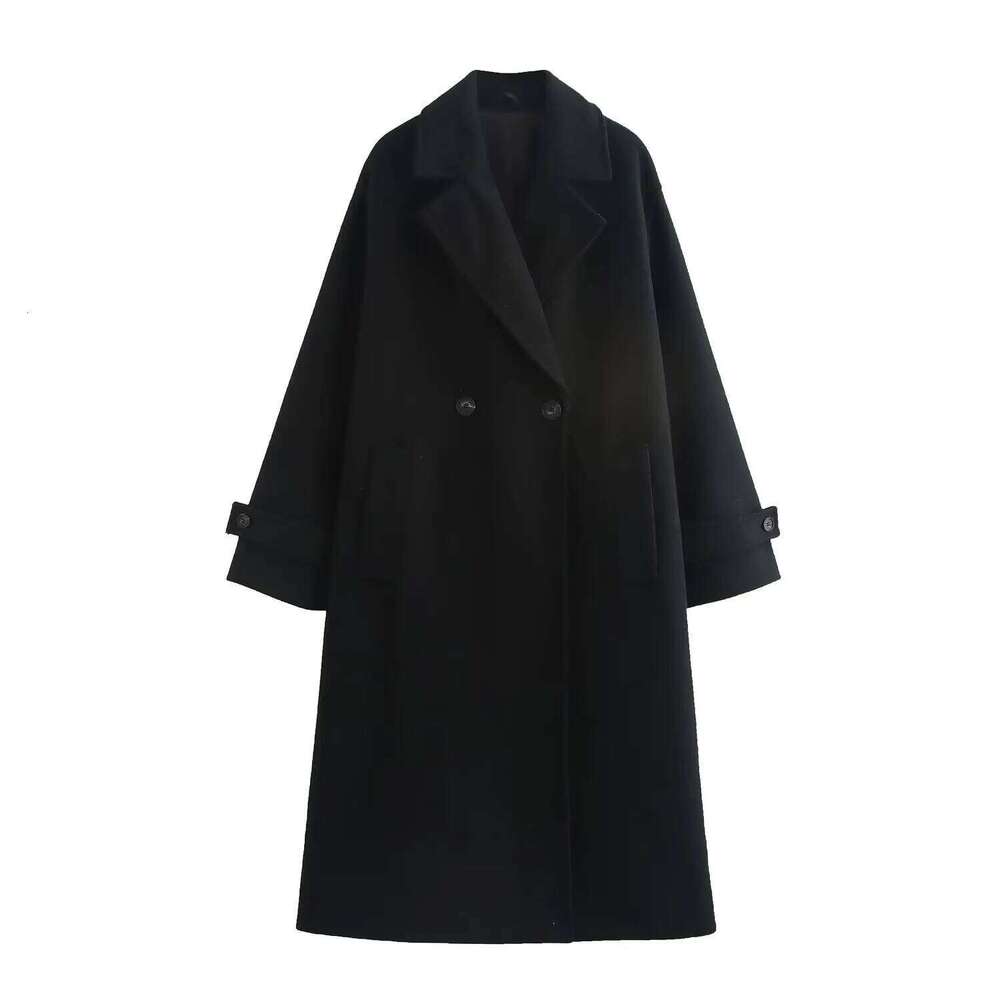 Autumn New Women's Clothing Style Fashionable Tri Color Luxury Loose Collar Long Sleeve Coat