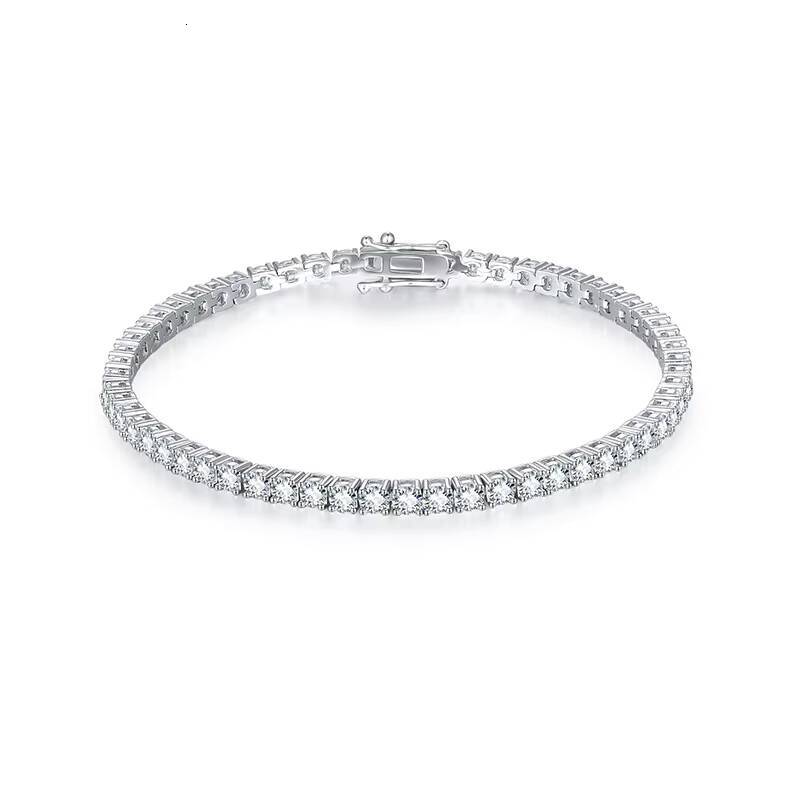 Luxury 2-8mm Moissanite Jewelry Rhodium/Rose/18K Gold Plated 925 Silver VVS Moissanite Tennis Bracelet Hip Hop Jewelry Bracelet