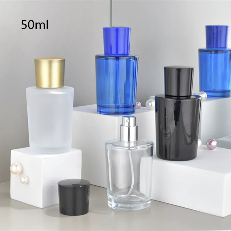 6/15pcs High-end 50ml Empty Perfume Spray Bottle Glass Sprayer Cosmetic Container Fragrance Atomizer Portable Travel Packaging 251230