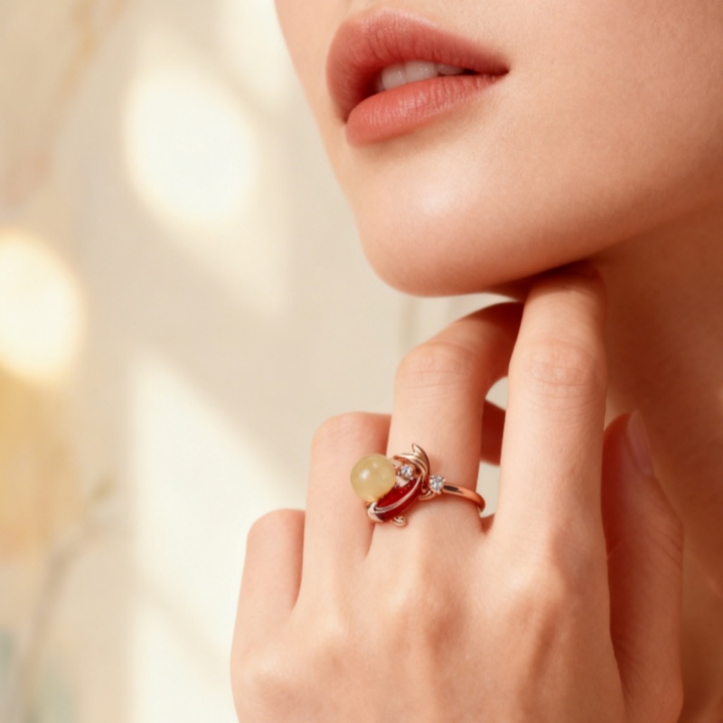 Valentine's Hot Sale! Cute Dolphin Gem Ring - Rose Gold Plated Romantic Jewelry