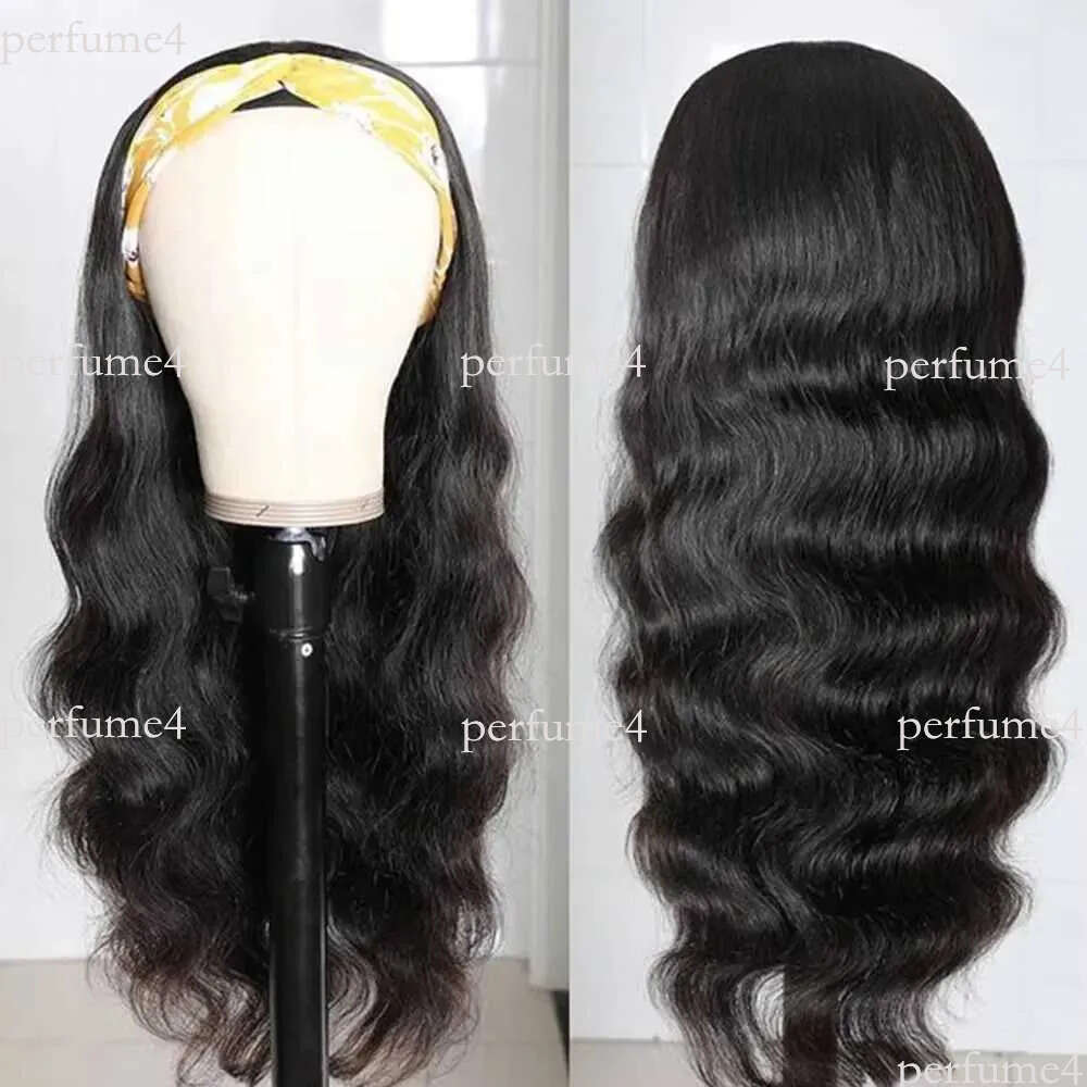 8 40 inches Body Wave Headband Wig Bone Full Machine Made Easy to Go 200 Density Human Hair Wigs W251107