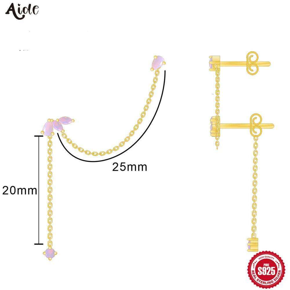 Aide 925 Sterling Silver Elegant Long Chain Tassel Drop For Women Shimmering Zircon Charm Threader Earrings Jewelry