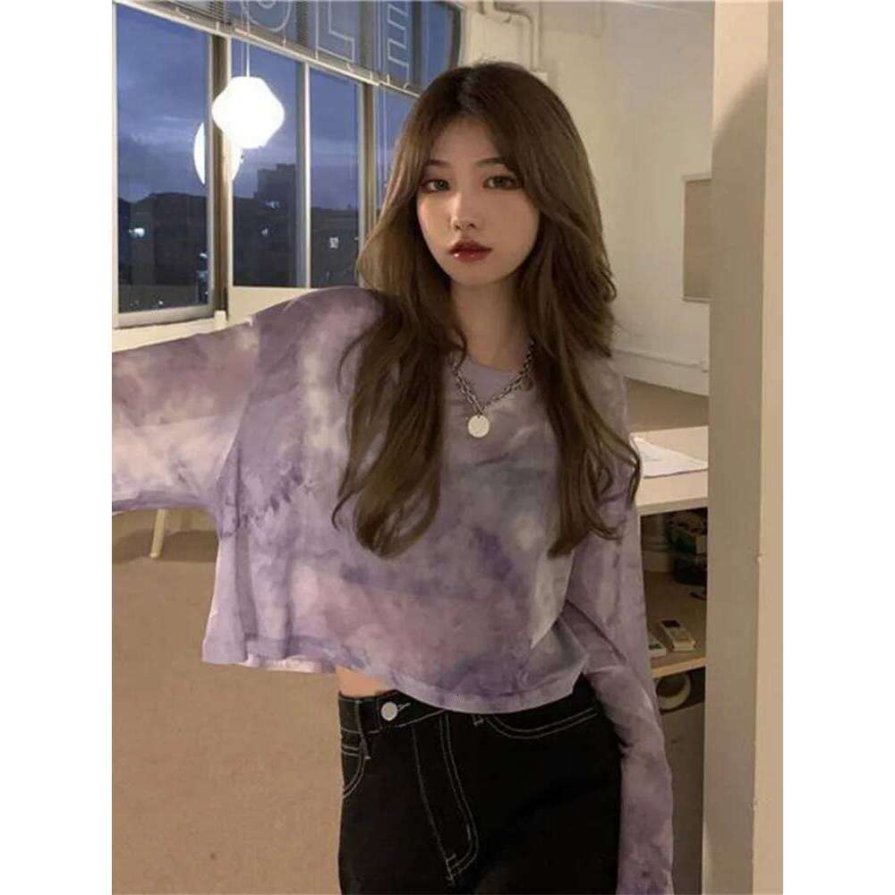 T-Shirts Women Tie Dye Casual Trendy Elegant Sun-proof Sexy Ladies Tees Teens Sheer Tops Summer Hot Selling Beach Simple Cozy