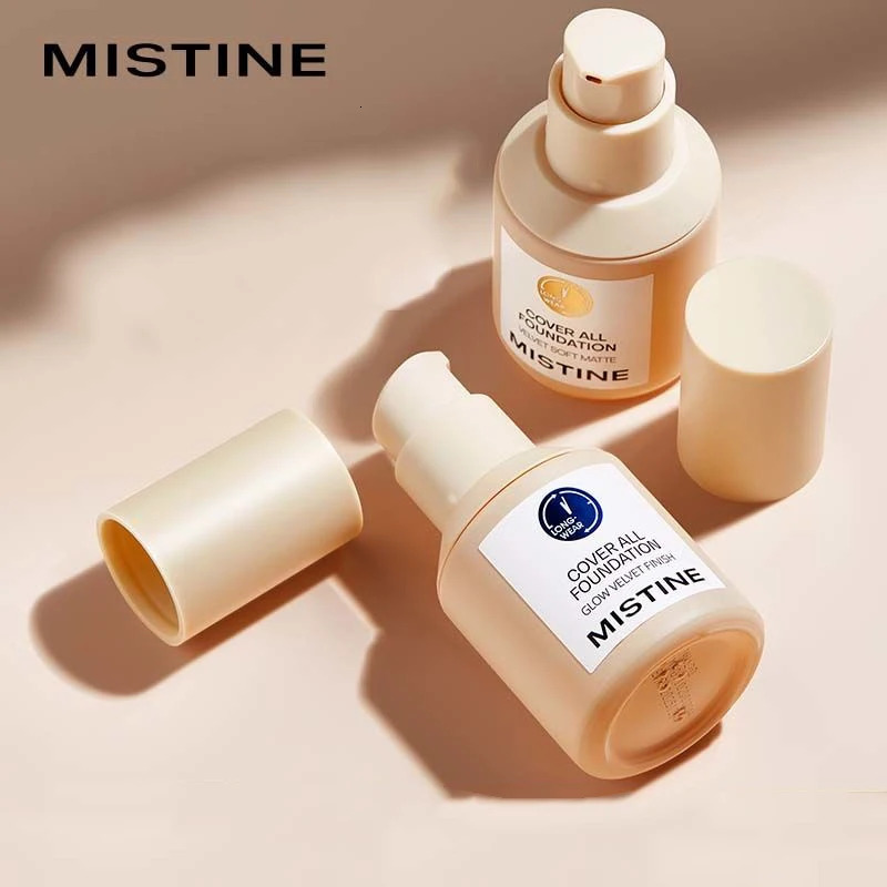 Mistine Liquid Oil-Free Foundation Makeup Base Long Wear Liquid Foundation Vegan Mineral Full Coverage Matte Finish For Face 251230