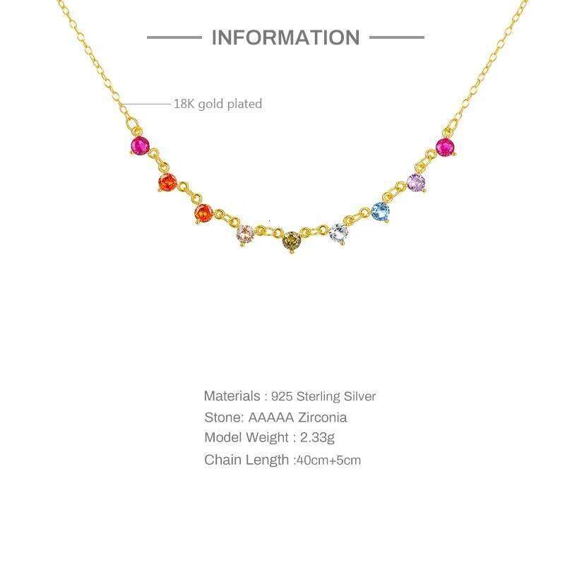 Aide 925 Sterling Silver Bohemian Colorful Crystal Stone Choker Necklace for Women Gold Chain Charm Handmade Jewelry Collars