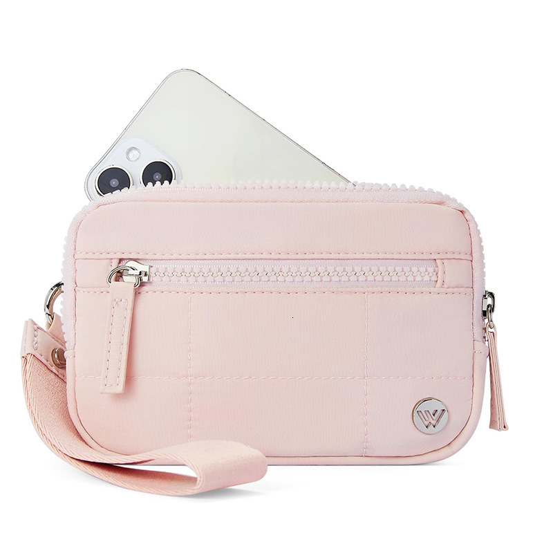 In Stock New Wristlet Wallet Large Capacity Wrinkled Checkered Phone Clutch Transparent PVC Window Women's Coin Purse