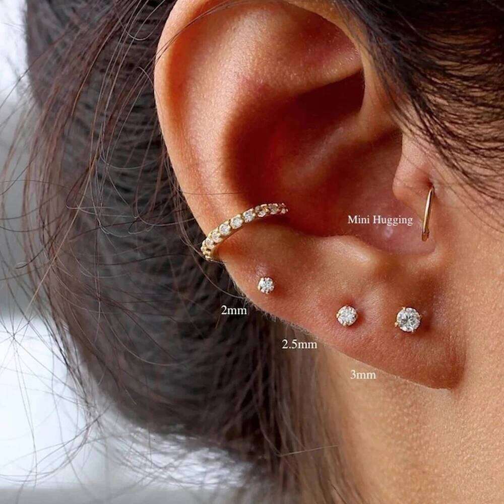 Aide 925 Sterling Silver Lab Grown Diamond Earrings for Women Simple Design Prong Diamonds Wedding Anniversary Gifts Jewelry