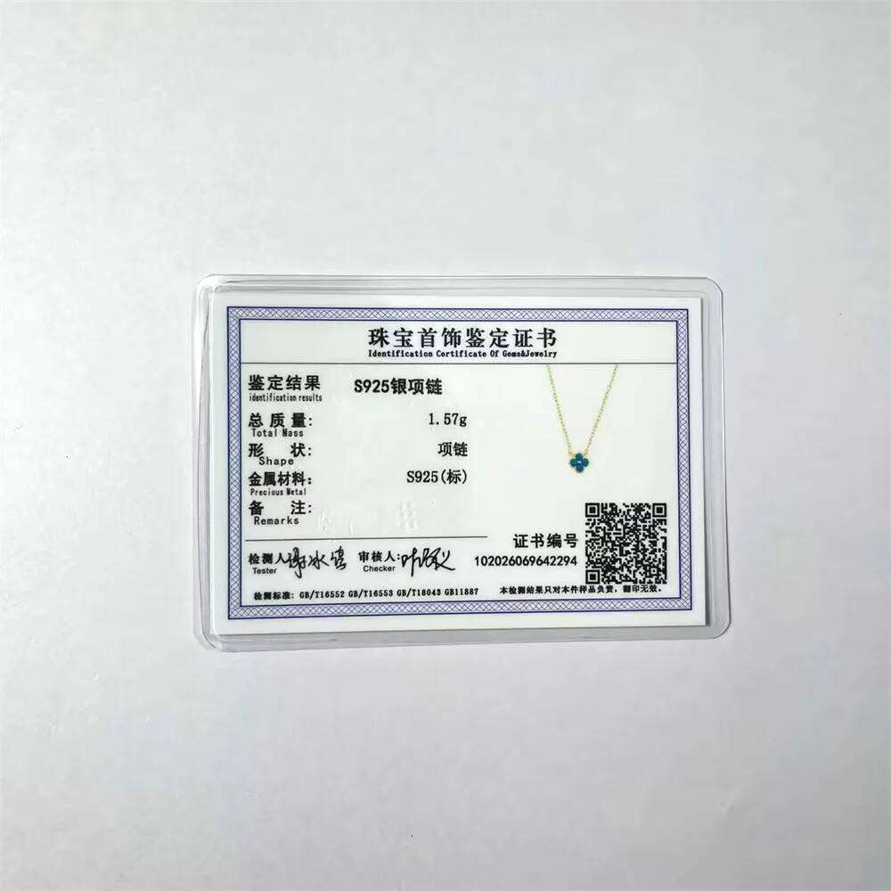 Aide Plata Real 925 Sterling Silver Lucky Lady European And American Four-leaf Clover Chain Turquoise Necklace