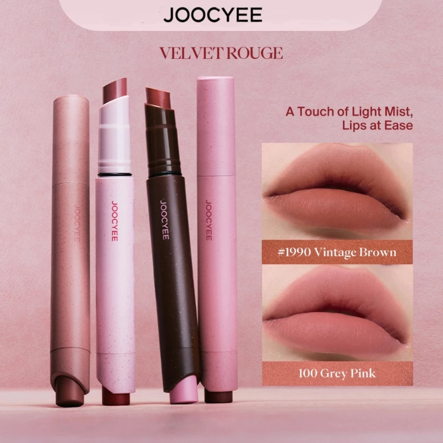 JOOCYEE LIPSTICK VELVET ROUGE Lip matte Light Wight Quick Drying Lip Makeup Waterproof Long Lasting 8 Colors Pigmented 251230