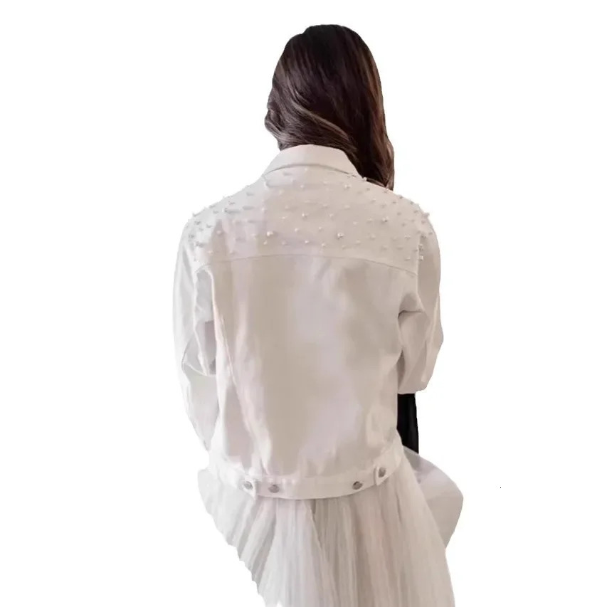 Fashionable Cropped Denim Jacket With y For Women Plus Size Pearl From Cross Border Southeast Asia Heavy 251231