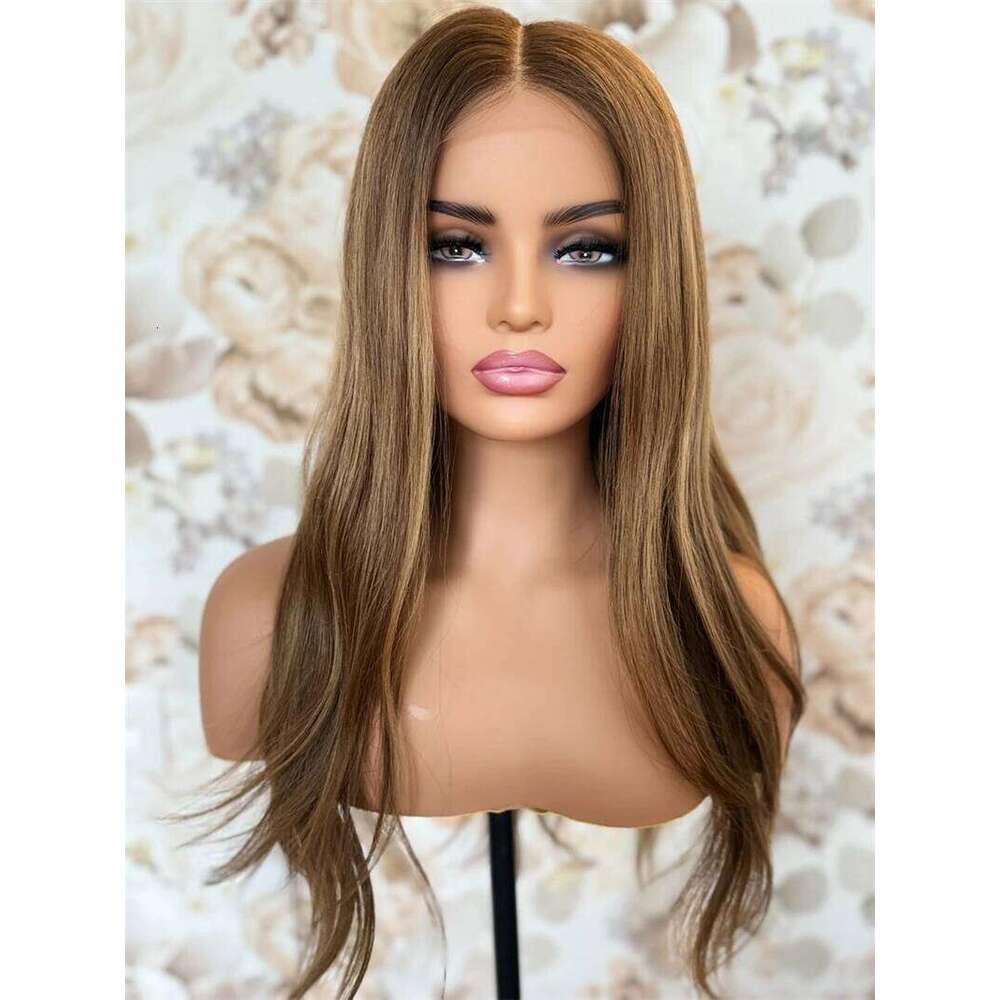 13x4 Good Quality Body Wave Synthetic Wigs Ombre Caramel Brown HD Lace Frontal High Density Women's Wig Small/Large Size Cap